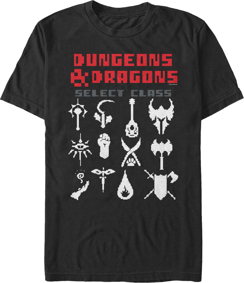 8-Bit Select Class Dungeons & Dragons T-Shirt product image 1