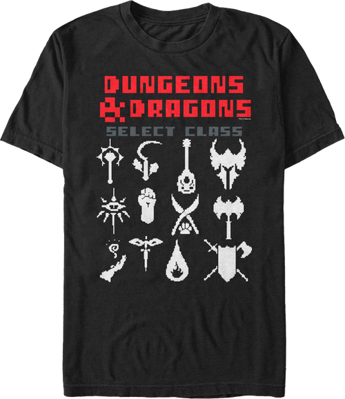 8-Bit Select Class Dungeons & Dragons T-Shirt product image 1