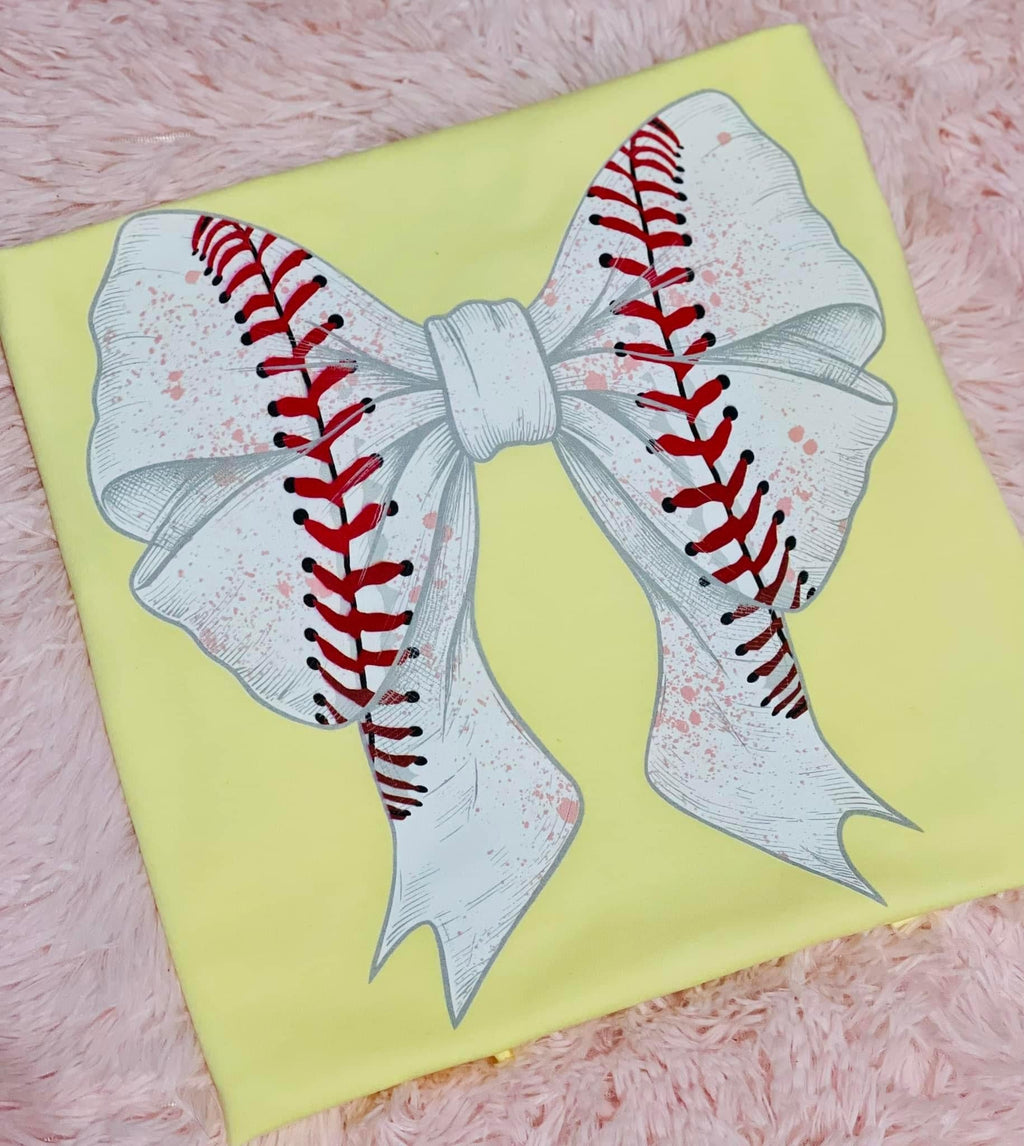 Large Baseball Bow with pink flecks t-shirt product image 2