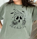 Drinking Ghost with pumpkin tee product image 1