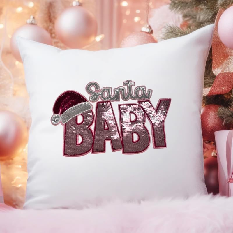 Pink sequin Santa Baby sweatshirt product image 5