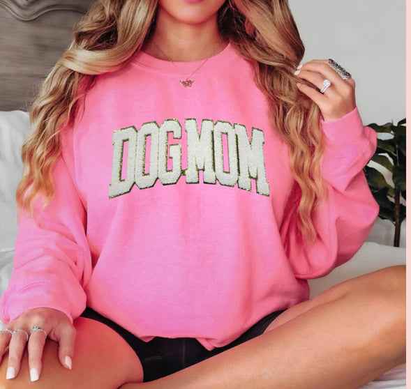 Dog Mom Chenille Patch sweatshirt product image 1