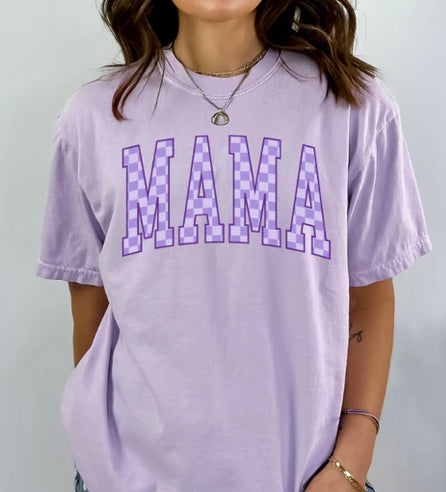 MAMA purple checkered tee product image 1