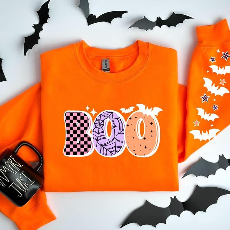 BOO sweatshirt with bats (White Ink) product image 2