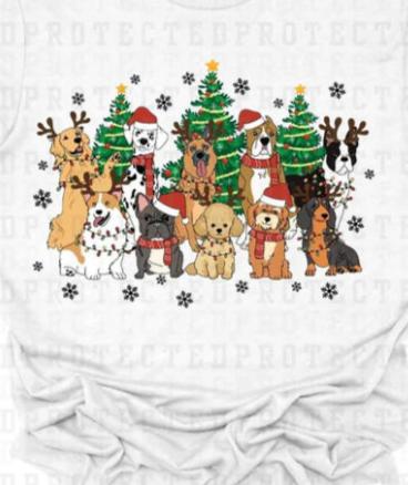 Dogs with Christmas trees tee product image 2
