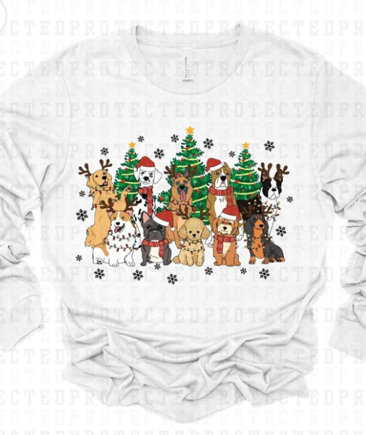 Dogs with Christmas trees tee product image 1