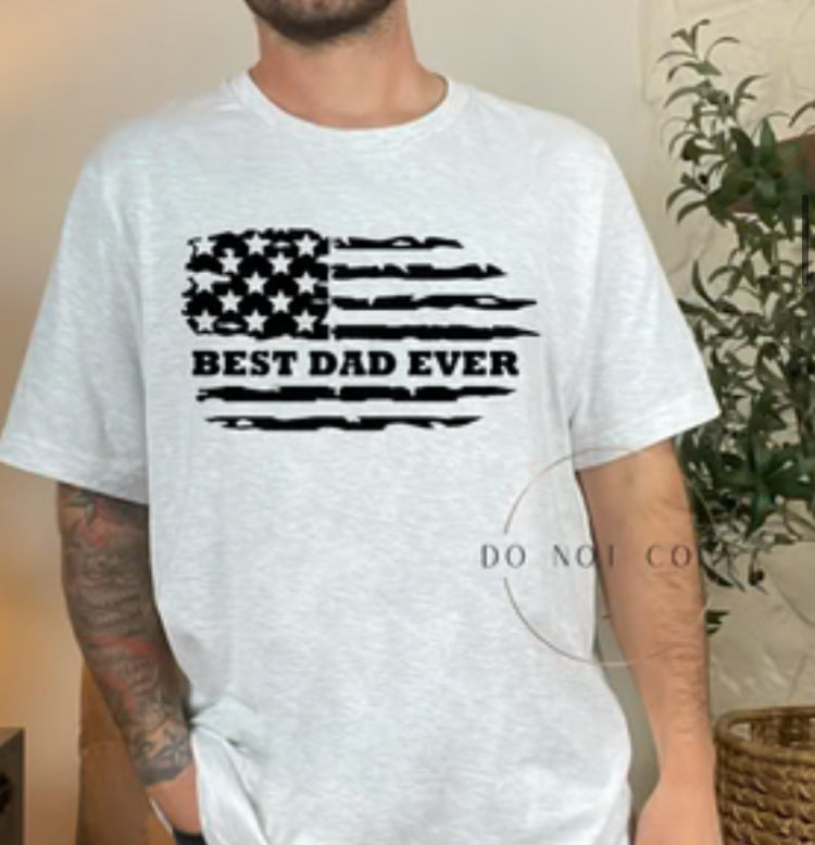 Best Dad Ever Flag tee product image 1