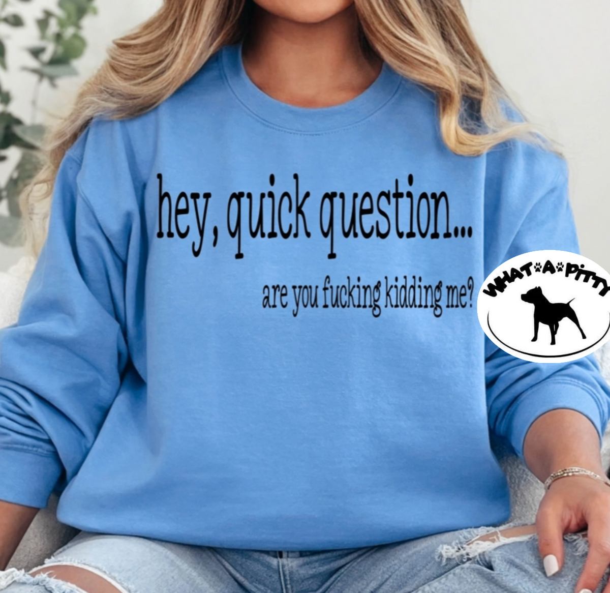 Quick Question sweatshirt with sleeve design product image 3