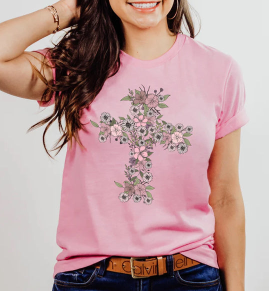Floral Cross tee product image 1