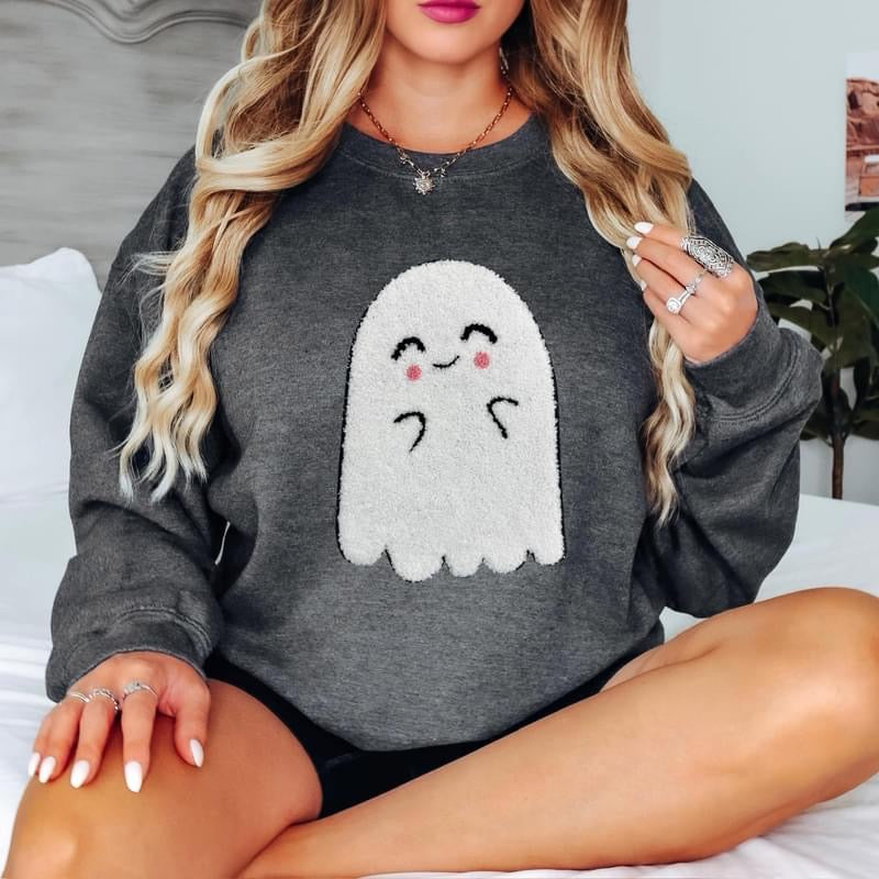 Cute Ghost Chenille Patch sweatshirt product image 2