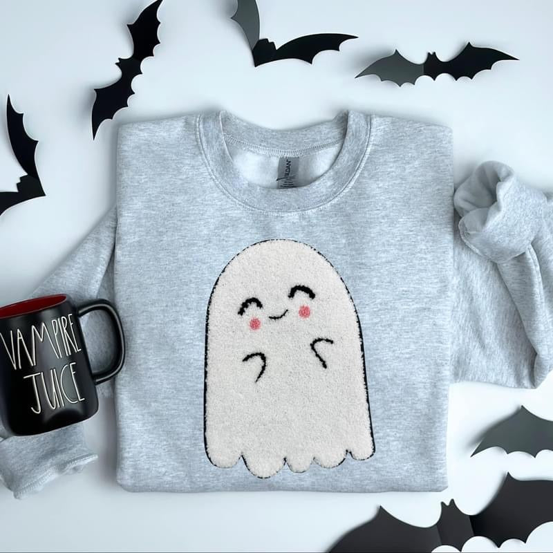 Cute Ghost Chenille Patch sweatshirt product image 4
