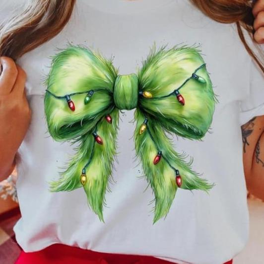 Fuzzy Green Bow with lights tee product image 3