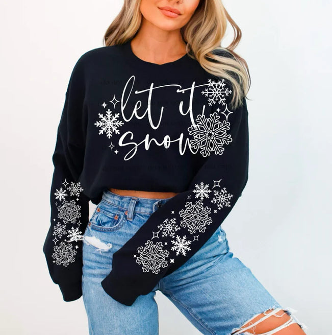 Let it Snow sweatshirt with sleeve design product image 1