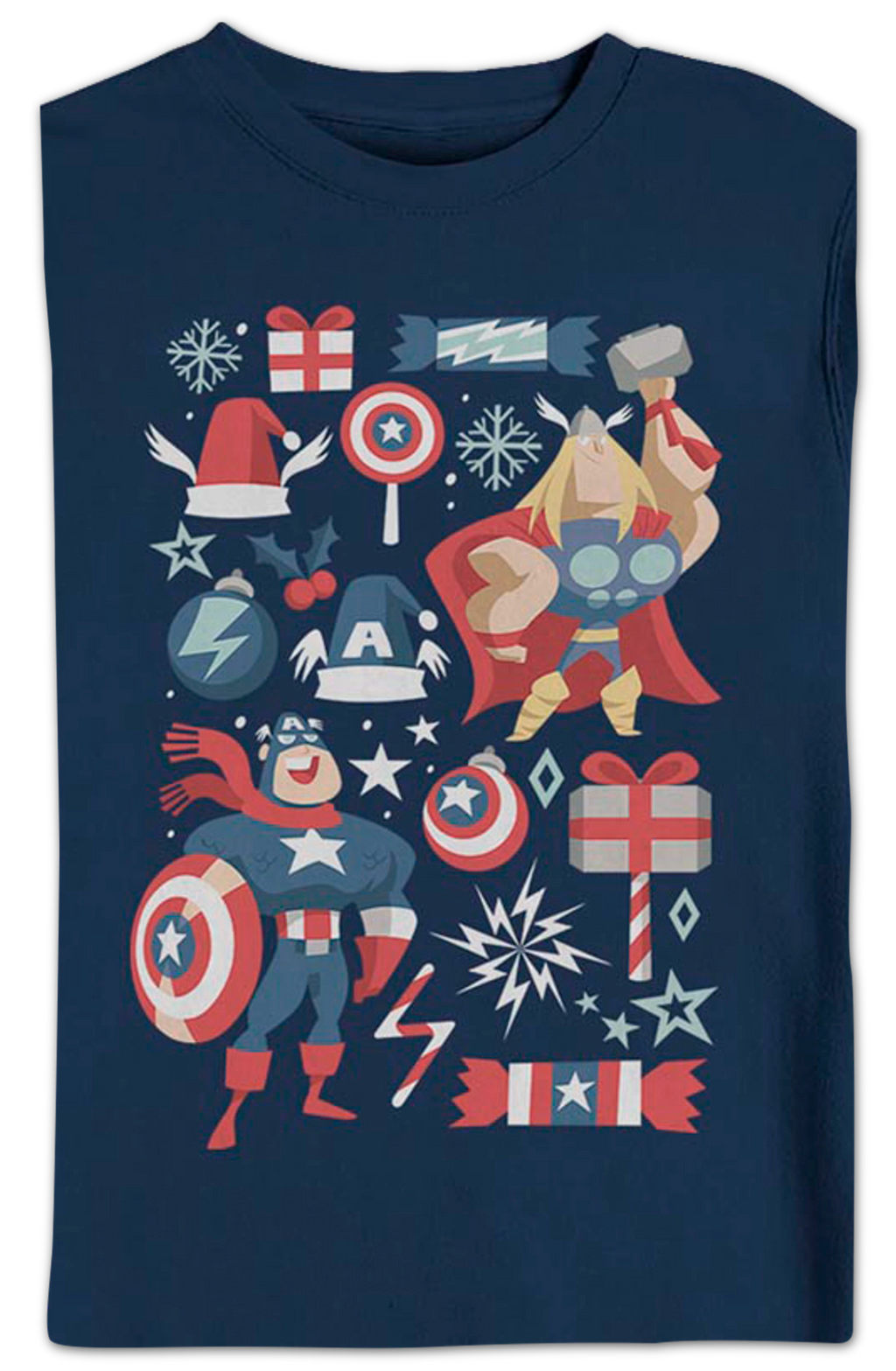 Captain America And Thor Marvel Comics Christmas Sweatshirt product image 2