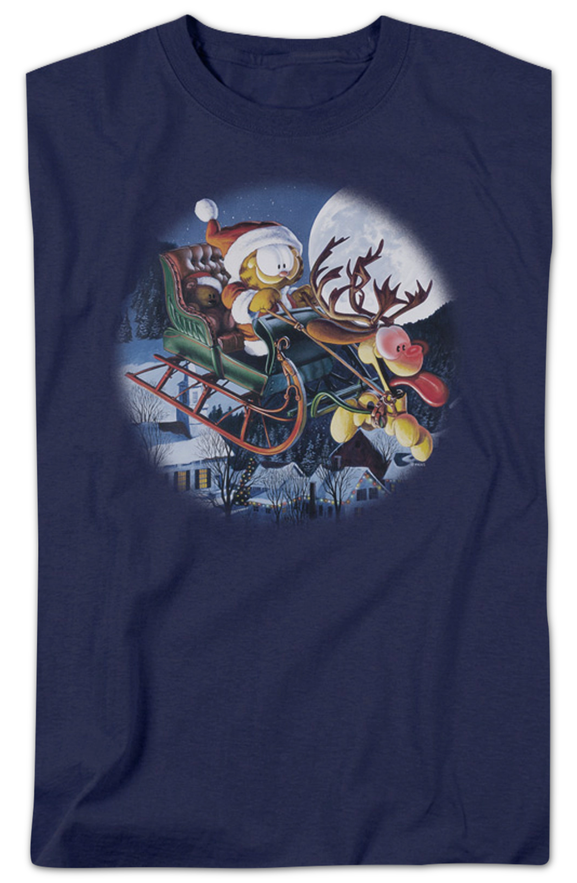Christmas Sleigh Ride Garfield T-Shirt product image 2
