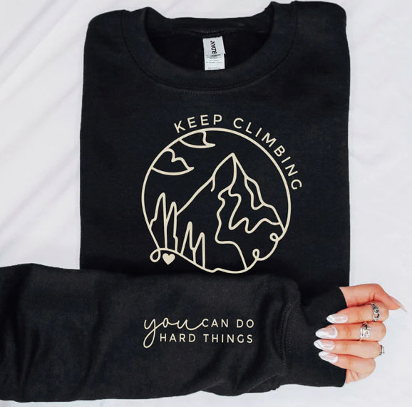 Keep Climbing sweatshirt with sleeve design product image 1