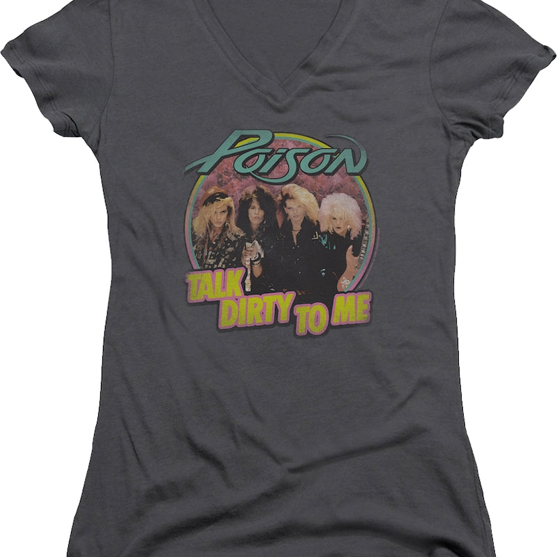 Ladies Retro Talk Dirty To Me Poison V-Neck Shirt product image 1