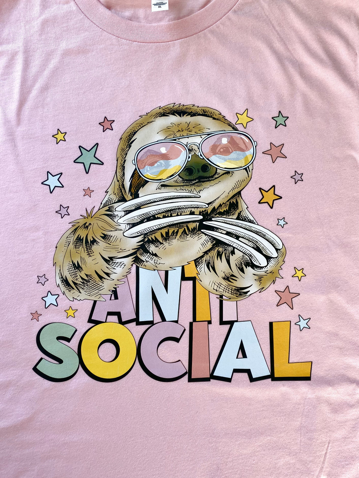 Anti Social Sloth tee product image 1