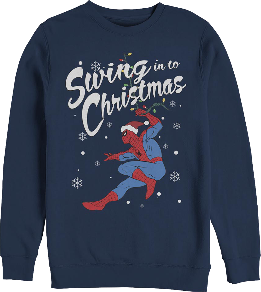 Spider-Man Swing in to Christmas Marvel Comics Sweatshirt product image 1