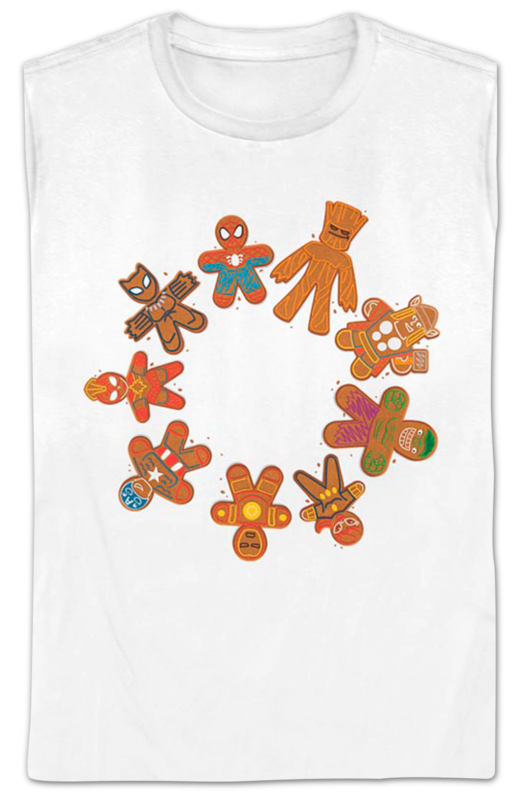 Womens Avengers Gingerbread Cookies Marvel Comics Shirt product image 2