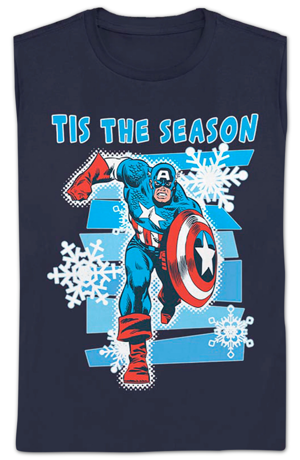 Womens Captain America Tis The Season Marvel Comics Shirt product image 2
