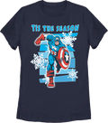 Womens Captain America Tis The Season Marvel Comics Shirt product image 1