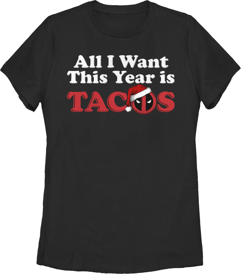 Womens Deadpool Christmas Tacos Shirt product image 1