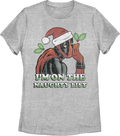 Womens Deadpool I'm On The Naughty List Marvel Comics Shirt product image 1