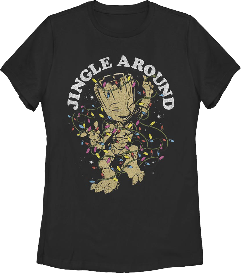 Womens Groot Jingle Around Marvel Comics Shirt product image 1
