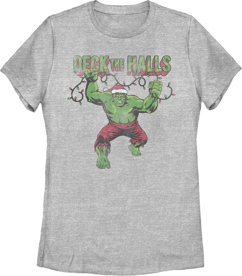 Womens Incredible Hulk Deck The Halls Marvel Comics Shirt product image 1