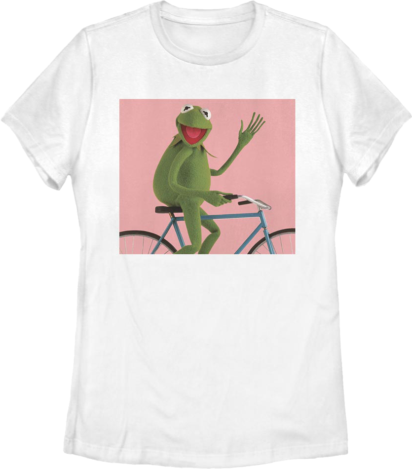 Womens Kermit The Frog Bicycle Muppets Shirt product image 1
