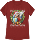 Womens Mario Christmas Wreath Nintendo Shirt product image 1