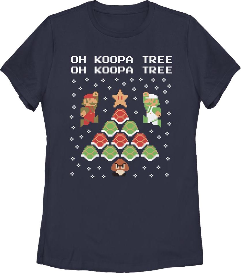 Womens Oh Koopa Tree Super Mario Bros. Christmas Shirt product image 1