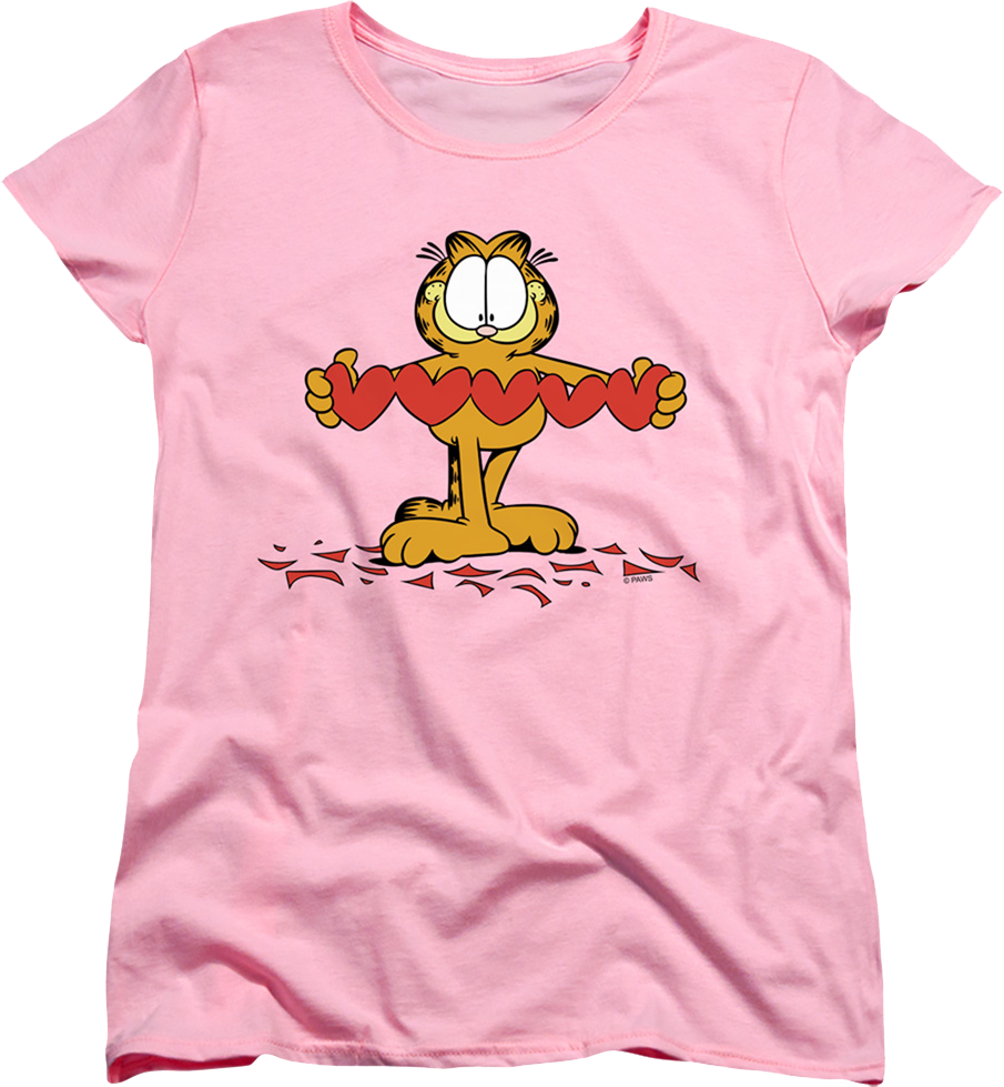 Womens Paper Hearts Garfield Shirt product image 1