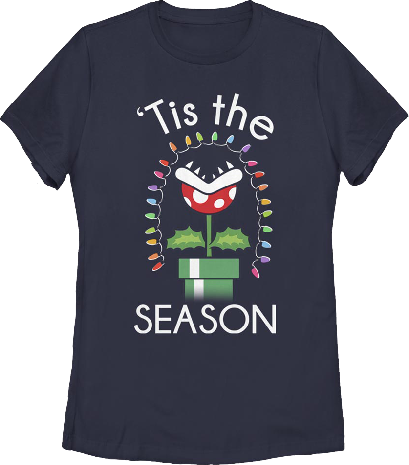 Womens Piranha Plant 'Tis The Season Super Mario Bros. Shirt product image 1