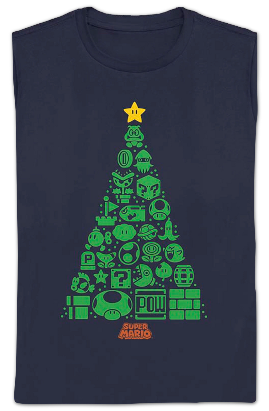 Womens Super Mario Bros. Icons Christmas Tree Nintendo Shirt product image 2