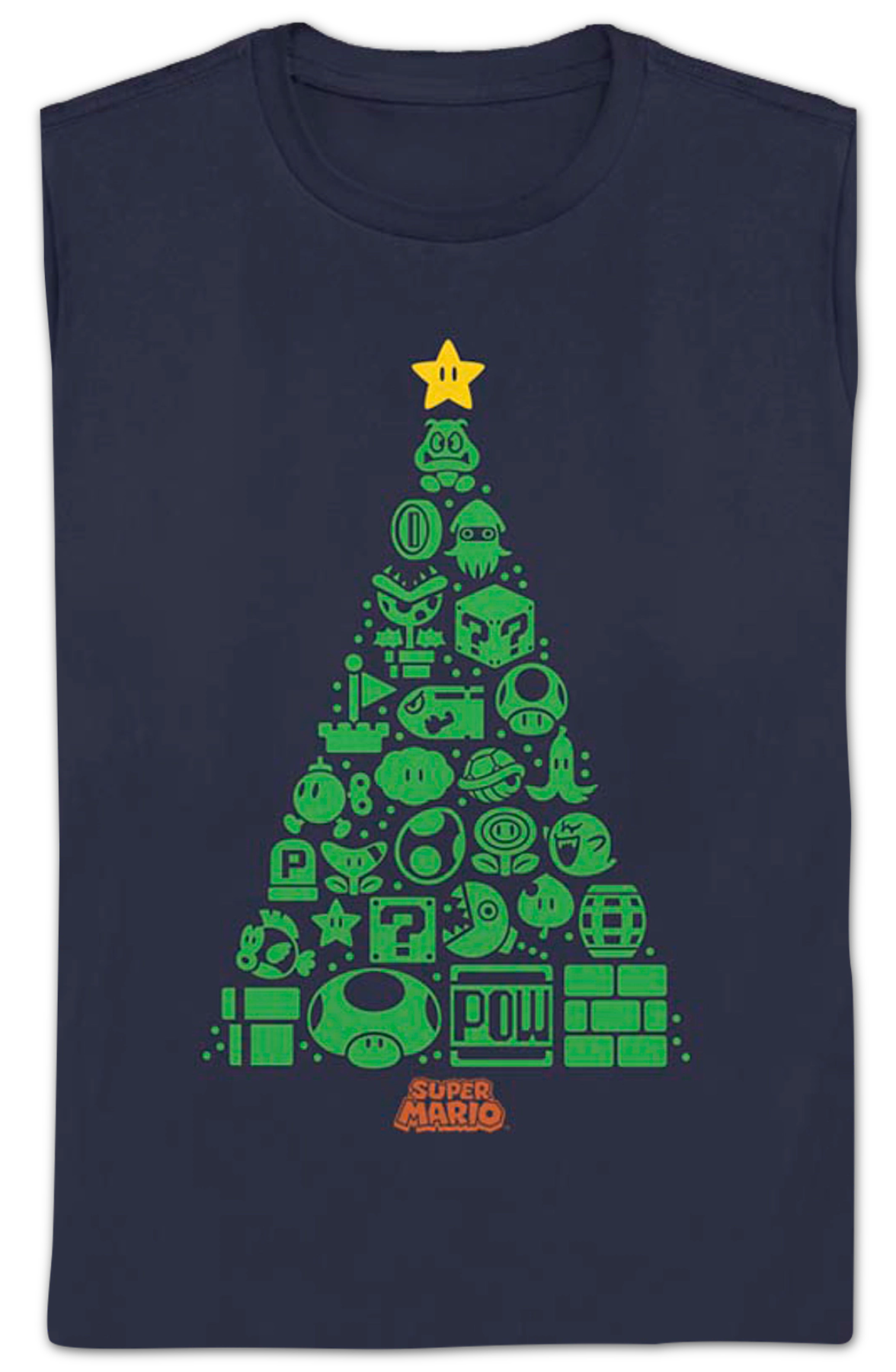 Womens Super Mario Bros. Icons Christmas Tree Nintendo Shirt product image 2