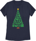 Womens Super Mario Bros. Icons Christmas Tree Nintendo Shirt product image 1