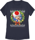 Womens Toad Christmas Wreath Super Mario Bros. Shirt product image 1